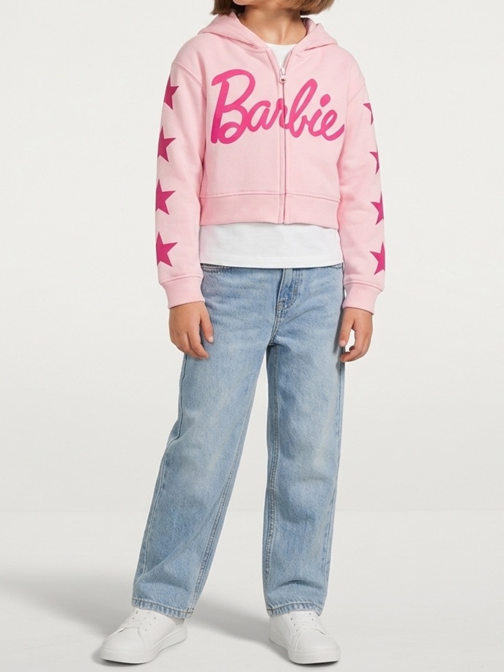 Barbie Light Pink Kids Zip-Up Hoodie – Like New